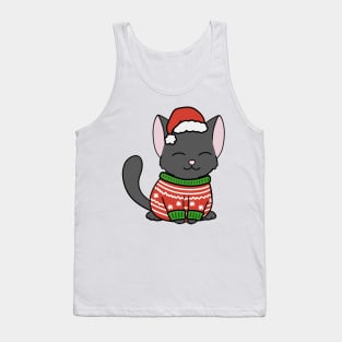 Christmas Sweater Black Cat Tank Top